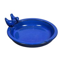 SHANGHAI 1B - blue , Vtáči kúpeľ - napájadlo keramický glazovaný (Ø32cm)